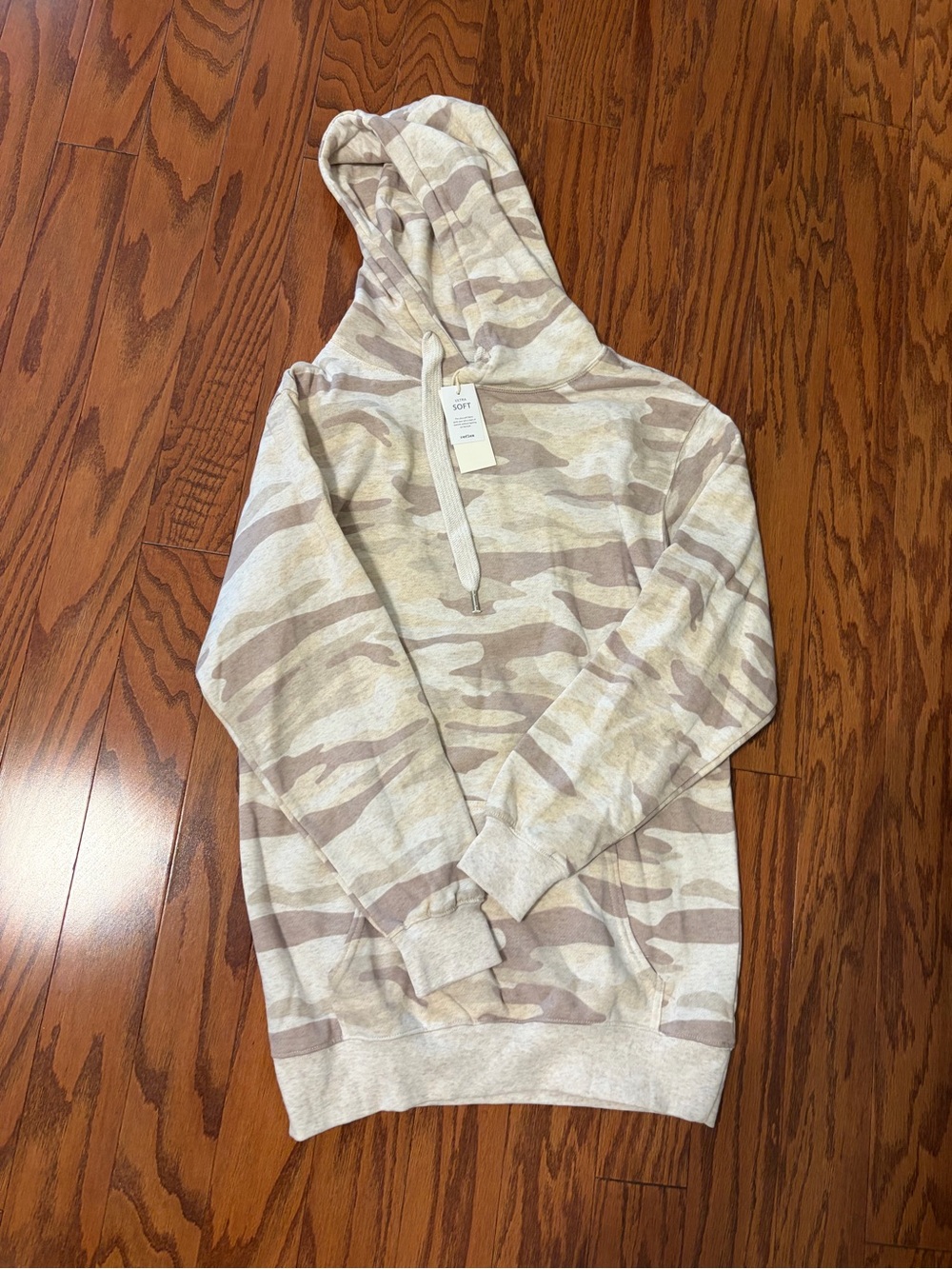 Camo Hoodie in Beige and Cream